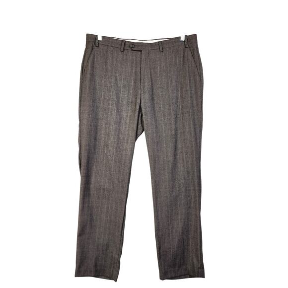Lauren Ralph Lauren Mens Slim Fit Wool Dress Pant Size 38 X 32 Plaid Black Label - Picture 1 of 13